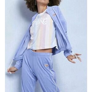 Nike Retro Femme Terry Track Jacket Women L Lilac Pastel VtG 80s Style